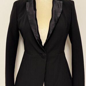 Zara Tailored Tuxedo Blazer with satin lapels